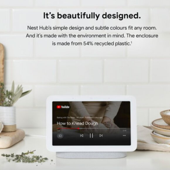 💥🇺🇸 Google Nest Hub (GA00516-US) Smart Display with Google Assistant - Chalk - Picture 6 of 16